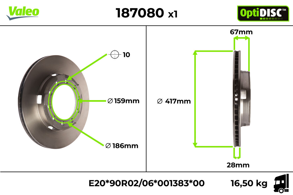DISC0 FRENO IVECO EUROCLASS  x 1